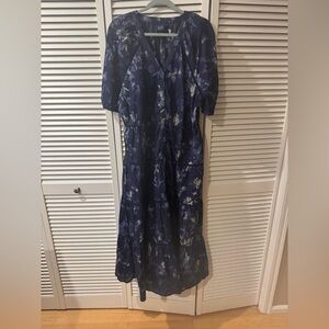 GAP Navy Floral Tiered Maxi Dress